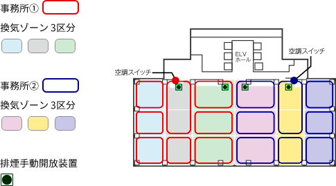 空調ゾーニング & 排煙図